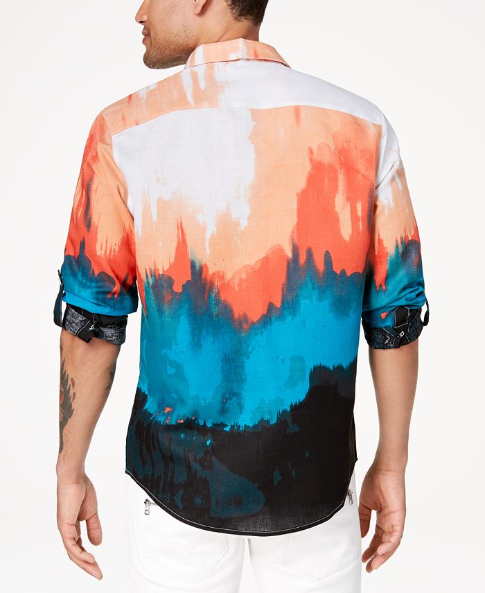 INC International Concepts INC Men's Tie Dyed Button Down Shirt, Created for Macy's Macy's