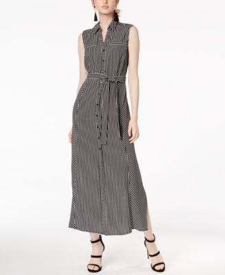 Bar III Belted Maxi Shirtdress, Created for Macy's & Reviews - Dresses ...