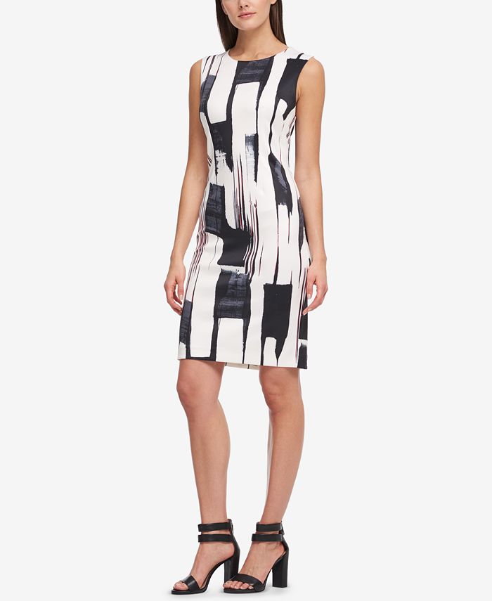 DKNY Brushstroke-Print Sheath Dress, Created for Macy's - Macy's