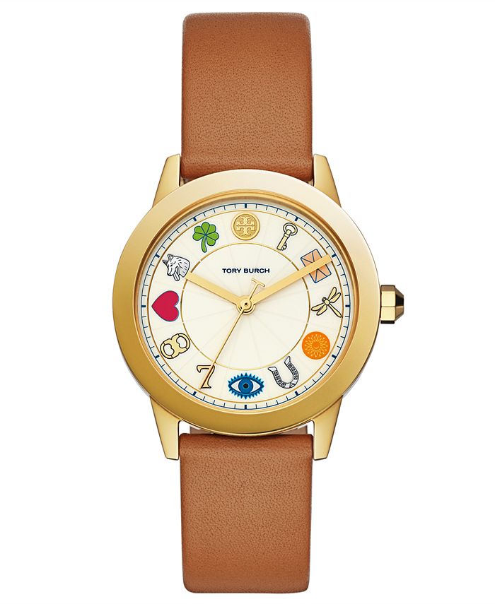 Tory Burch Women s Gigi Brown Leather Strap Watch 36mm Macy s