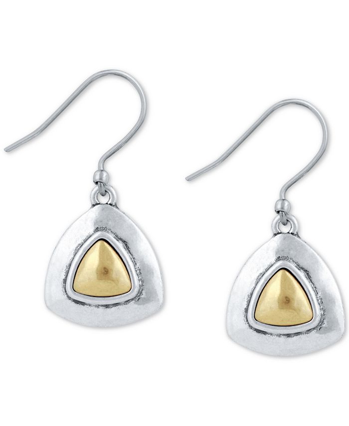 Lucky Brand Two-Tone Triangular Drop Earrings - Macy's