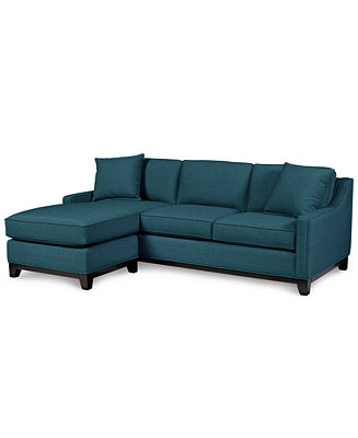 Furniture Keegan 90 2 Piece Fabric, Dark Teal Sectional Sofa