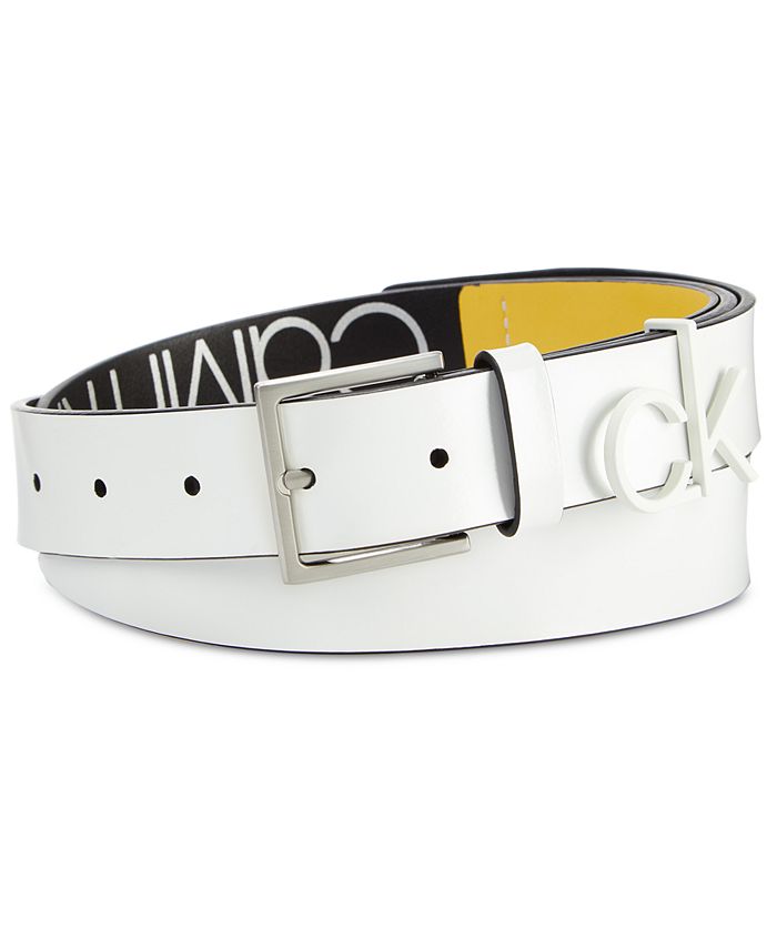 Calvin Klein CK Leather Belt & Reviews - Handbags & Accessories - Macy's