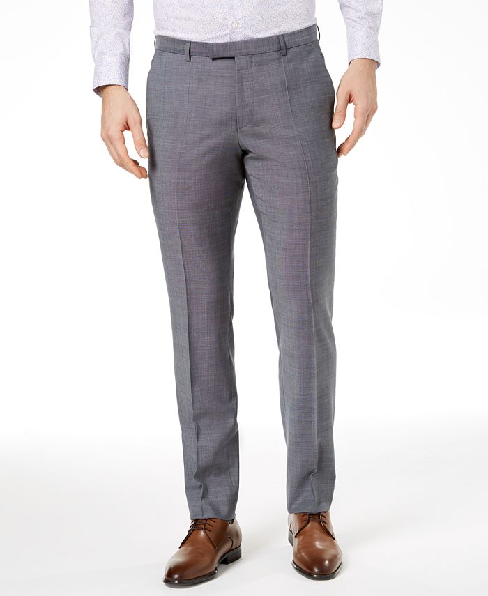 Hugo Boss HUGO Men's Extra-Slim Fit Gray Crosshatch Suit Pants - Macy's