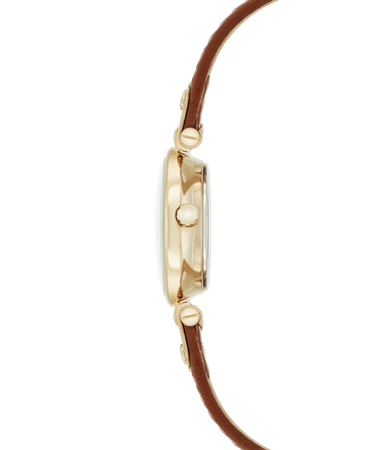 Женские часы Anne Klein Brown Leather Strap Watch 10-9442CHHY — фото 2