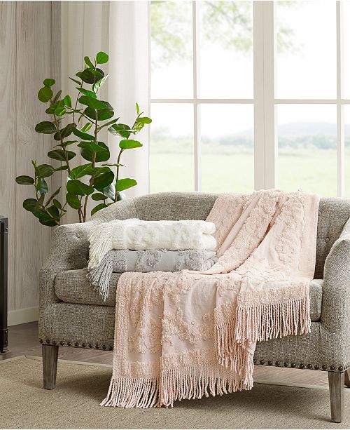 Madison Park Chloe Cotton 50 X 60 Tufted Chenille Throw