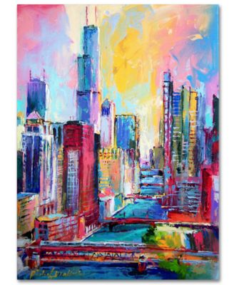 Trademark Global - Richard Wallich 'Chicago 3' 18" x 24" Canvas Art Print