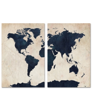 Trademark Global Michael Tompsett 'world Map In No Color