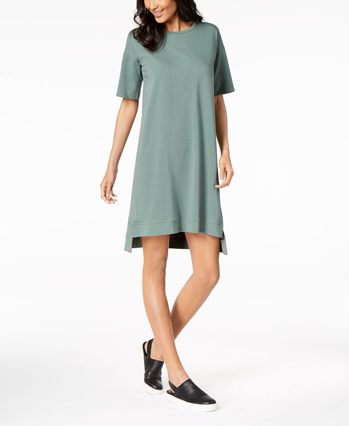 Eileen Fisher Organic Cotton Step-Hem Shift Dress, Regular & Petite ...