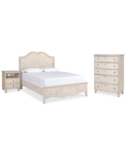 Margot Bedroom Furniture 3 Pc Set Queen Bed Nightstand Chest Created For Macy S