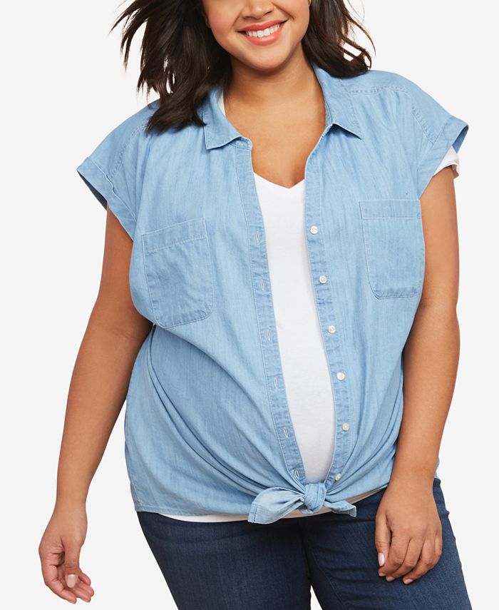 Motherhood Maternity Plus Size Button Front Shirt Macys 