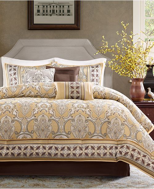 Madison Park Bayside Blue 7 Piece California King Comforter Set 104 In X 92 In Belk