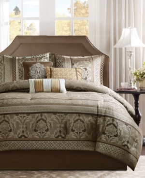 Madison Park Ophelia 7-pc. Queen Comforter Set Bedding In Brown
