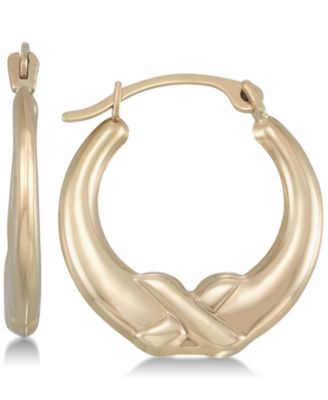 Macy's Graduated X Hoop Earrings In 10k Gold - Macy's