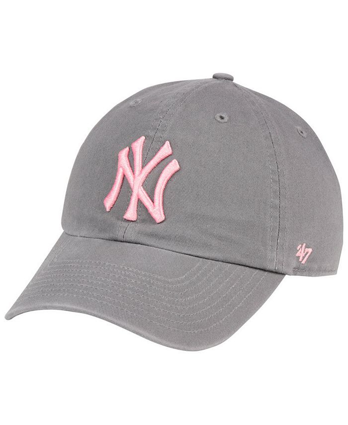 '47 Brand New York Yankees Dark Gray Pink CLEAN UP Cap - Macy's