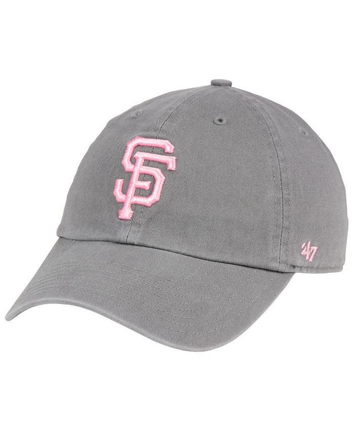 47 Brand San Francisco Giants Dark Gray Pink CLEAN UP Cap - Macy's