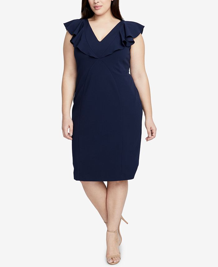 RACHEL Rachel Roy Trendy Plus Size FlutterSleeve Sheath Dress Macy's