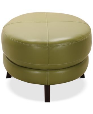 Furniture Myia Tufted Leather Oval Ottoman, Created For Macy's - Macy's