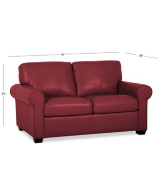 Orid 59" Leather Roll Arm Loveseat