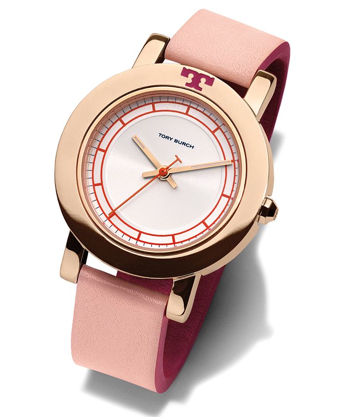 Tory Burch Women s Ellsworth Blush Pink Leather Strap Watch 36mm