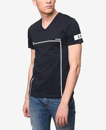 A|X Armani Exchange Men's Slim-Fit V-Neck Graphic-Print T-Shirt - Macy's