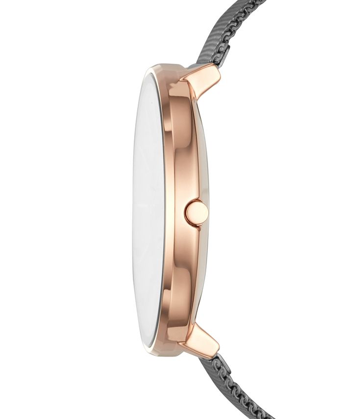 Skagen Women's Karolina Dark Gray Stainless Steel Mesh Bracelet Watch ...
