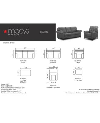 Martha Stewart Collection Bradyn Leather Sofa Collection, Created for Macy's