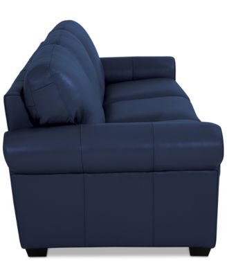 Orid 84" Leather Roll Arm Sofa