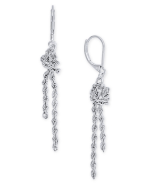 image of Charter Club Silver-Tone Knotted Chain Drop Earrings, Created for Macy-s
