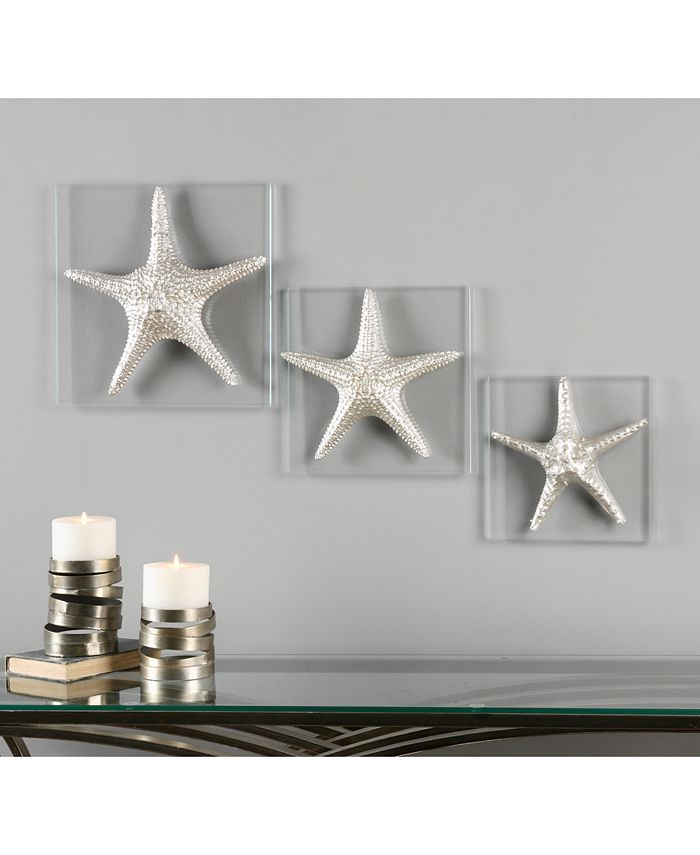 Uttermost - 3-Pc. Silver-Finish Starfish Wall Art Set