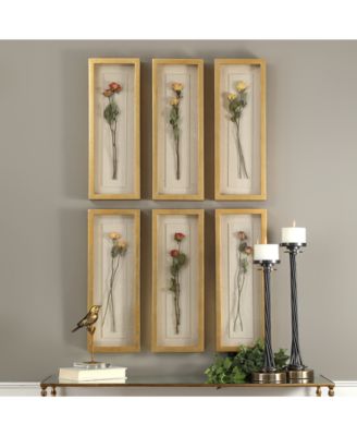Uttermost Rosalie 6-Pc. Long Stem Shadow Box Wall Art Set 