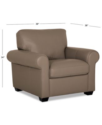Orid 36" Leather Roll Arm Chair