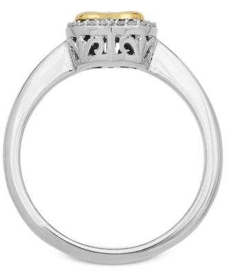 Diamond Heart Ring in 14k Gold over Sterling Silver (1/10 ct. t.w.)