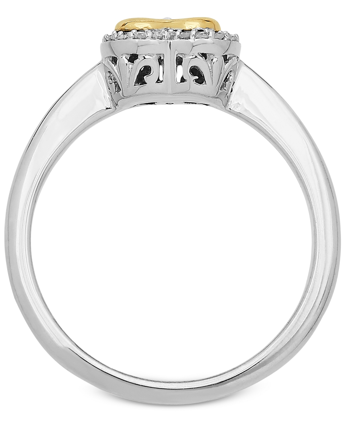 Diamond Heart Ring in 14k Gold over(1/10 ct. t.w.) - Sterling Silver/Gold