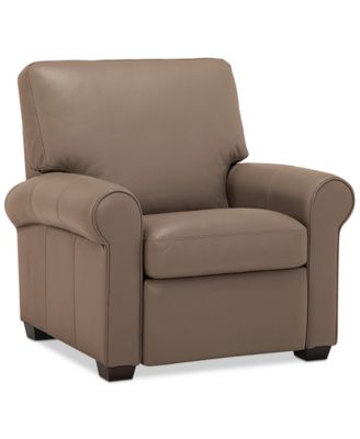Orid 36" Leather Roll Arm Pushback Recliner