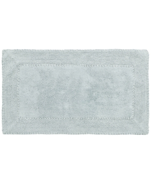 French Connection Cotton Ruffled 17" X 24" Bath Rug In Aqua