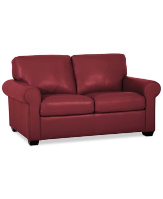 Orid 59" Leather Roll Arm Loveseat