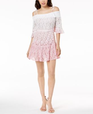 guess pink lace dress