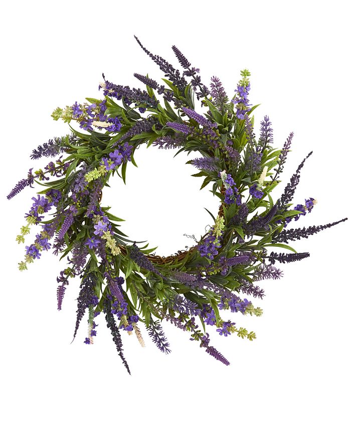 Nearly Natural - 18” Lavender Artificial Wreath