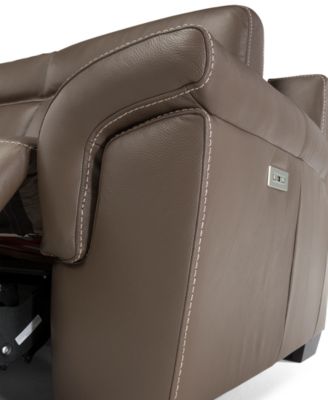 CLOSEOUT! Julius II 3-Pc. Leather Sectional Sofa With 1 Power Recliner, Power Headrests, Chaise And USB Power Outlet