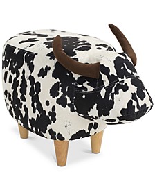 Brady Velvet Cow Ottoman
