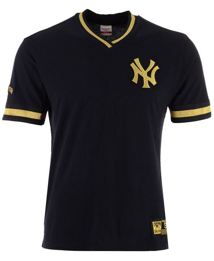 Mitchell & Ness New York Yankees MLB Men's Black & Gold Overtime Top T-shirt  - Macy's