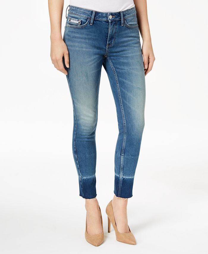 Calvin Klein Jeans Colorblocked-Cuff Skinny Jeans - Macy's