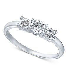 Diamond 3-Stone Promise Ring in 10k White Gold (1/4 ct. t.w.)   