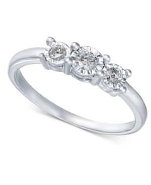 image of Diamond 3-Stone Promise Ring in 10k White Gold (1/4 ct. t.w.)
