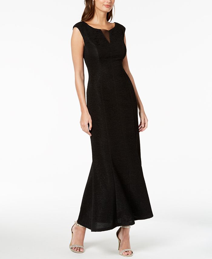 Connected Textured Mesh-Inset Gown - Macy's