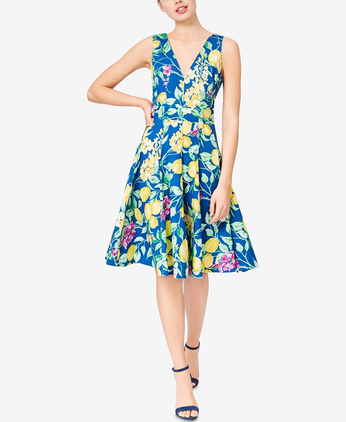 Betsey Johnson Lemon Print Fit Flare Dress Macy s