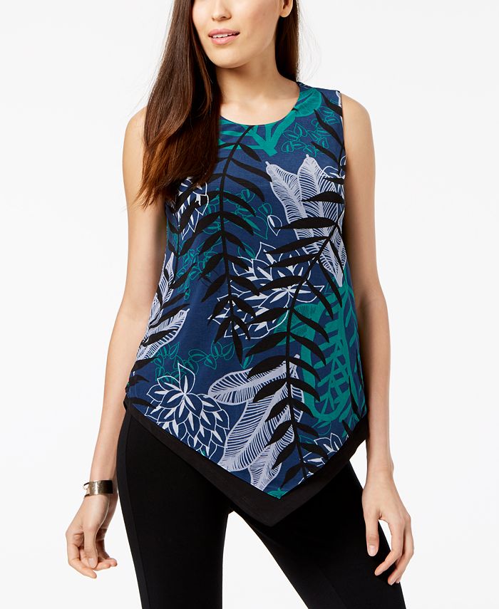 Macy's sales asymmetrical tops