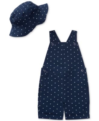 Polo Ralph Lauren - Cotton Seersucker Overall & Hat Set, Baby Boys