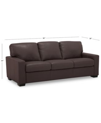 Ennia 82" Leather Queen Sleeper Sofa, Created for Macy's
